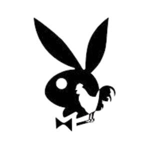 rooster chicken playboy bunny vinyl decal sticker black 5"